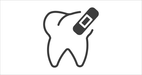 damaged tooth icon. Filled damaged tooth icon from dental health collection. Glyph vector. Editable damaged tooth symbol can be used web and mobile
