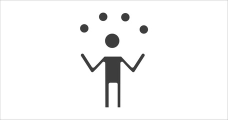 juggling ball icon. Filled juggling ball icon from people and relation collection. Glyph vector. Editable juggling ball symbol can be used web and mobile