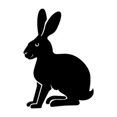 Rabbit icon silhouette isolated on white background