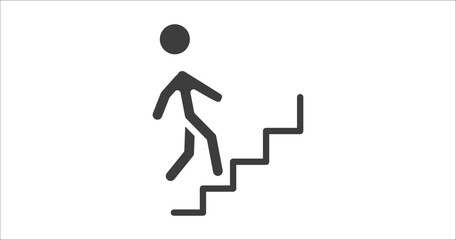 walking downstairs icon. Filled walking downstairs icon from people and relation collection. Glyph vector. Editable walking downstairs symbol can be used web and mobile