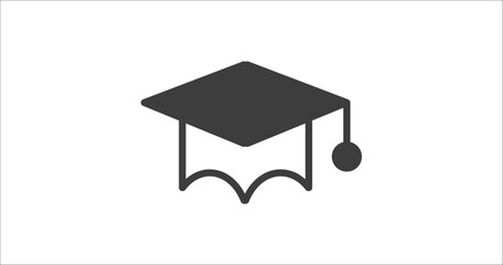 students graduation hat icon. Filled students graduation hat icon from people and relation collection. Glyph vector. Editable students graduation hat symbol can be used web and mobile