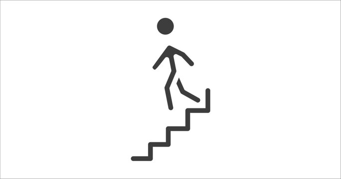 downstairs icon. Filled downstairs icon from people and relation collection. Glyph vector. Editable downstairs symbol can be used web and mobile