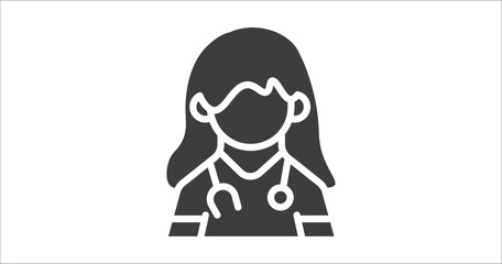 female doctor icon. Filled female doctor icon from people and relation collection. Glyph vector. Editable female doctor symbol can be used web and mobile