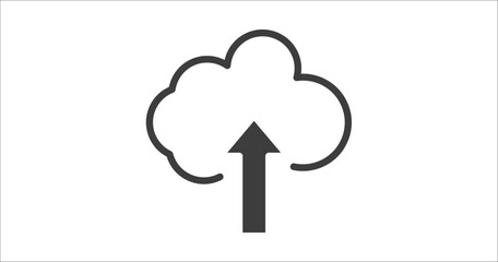 up arrow and cloud icon. Filled up arrow and cloud icon from tools and utensils collection. Glyph vector. Editable up arrow and cloud symbol can be used web and mobile