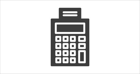printing calculator icon. Filled printing calculator icon from tools and utensils collection. Glyph vector. Editable printing calculator symbol can be used web and mobile