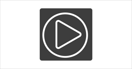 play video button icon. Filled play video button icon from user interface collection. Glyph vector. Editable play video button symbol can be used web and mobile