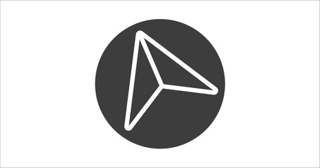 navigation arrow icon. Filled navigation arrow icon from user interface collection. Glyph vector. Editable navigation arrow symbol can be used web and mobile