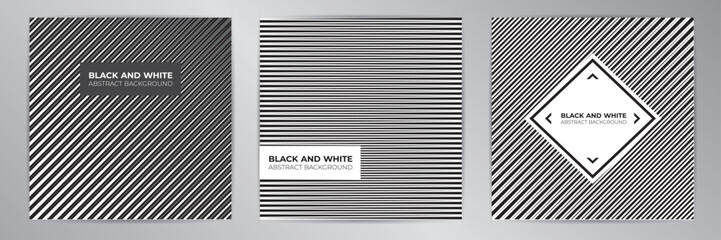 Modern banner design set. Black and white background poster. Vector set.