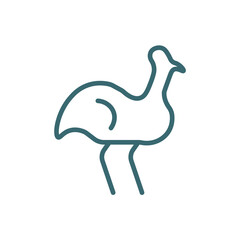 australian emu icon. Filled australian emu icon from culture and civilization collection. Glyph vector isolated on white background. Editable australian emu symbol can be used web and mobile