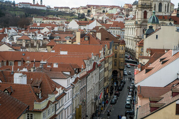  Old Street in Prague at the morning, downtown, Czech Republic, European travel