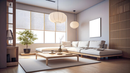Living room for interior architecture with Japan style, Contemporary Japanese style with a focus on minimalism