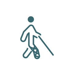 man with broken leg icon. Filled man with broken leg icon from behavior and action collection. Glyph vector isolated on white background. Editable man with broken leg symbol can be used web and mobile