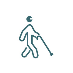 blindman with cane icon. Filled blindman with cane icon from behavior and action collection. Glyph vector isolated on white background. Editable blindman with cane symbol can be used web and mobile
