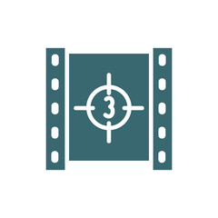 film counter icon. Filled film counter icon from cinema and theater collection. Glyph vector isolated on white background. Editable film counter symbol can be used web and mobile