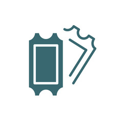 two movie tickets icon. Filled two movie tickets icon from cinema and theater collection. Glyph vector isolated on white background. Editable two movie tickets symbol can be used web and mobile