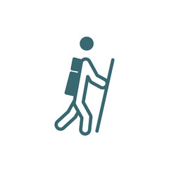 man in hike icon. Filled man in hike icon from humans and behavior collection. Glyph vector isolated on white background. Editable man in hike symbol can be used web and mobile