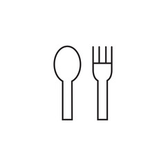 Fork and spoon line icon, logo vector
