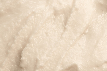 Vanilla cream ice cream. Ice cream texture. Delicious sweet dessert close-up as a background.