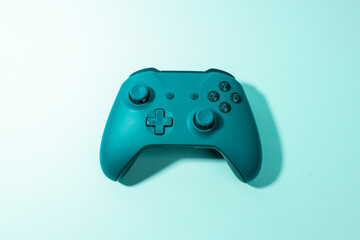 Next Generation game controllers isolated cyan © TropicalNinjaStudio