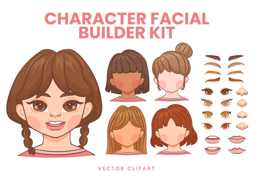 Girl Character Avatar Builder Kit