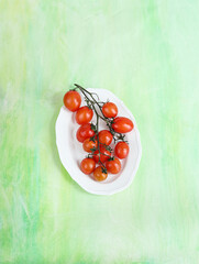 Naklejka na ściany i meble fresh fruit grape and tomato
