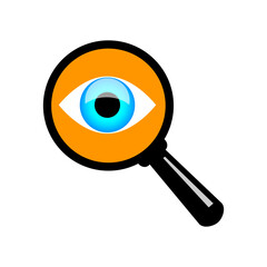 Magnifying glass on white background, vector icon. - 597145295