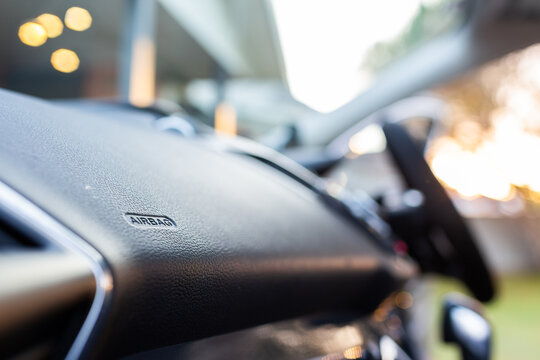 Car safety focus on air bag cover for passenger seat