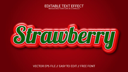Strawberry 3D Editable Vector Text Effect