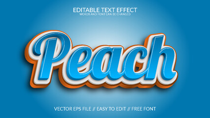 Peach 3D Editable Vector Text Effect