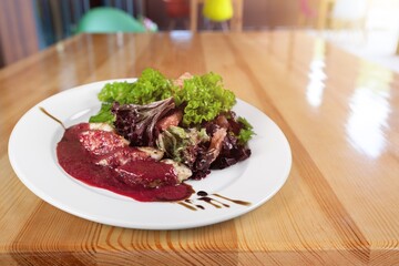 Tasty fresh hot meat dish