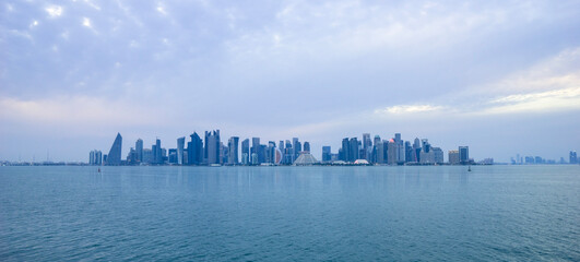 Title: Doha, Qatar - April 25, 2023: Old Doha port redevelopment into Mina district Box Park Qatar