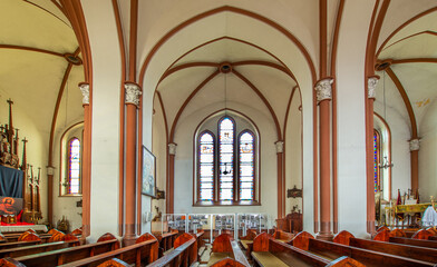 The interior of the Roman Catholic Church of St. Anna in Krynki, Podlasie, Poland.