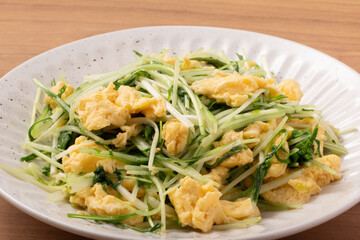 水菜と卵の炒め物