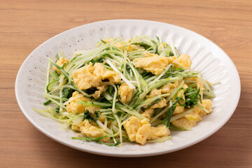 水菜と卵の炒め物