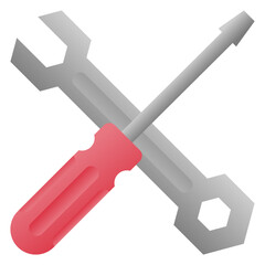 wrench icon, maintenance, simple flat gradient icon
