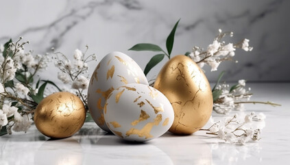 フラワーとエッグのコントラスト綺麗な背景画像