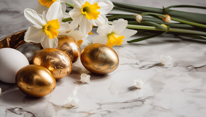 フラワーとエッグのコントラスト綺麗な背景画像