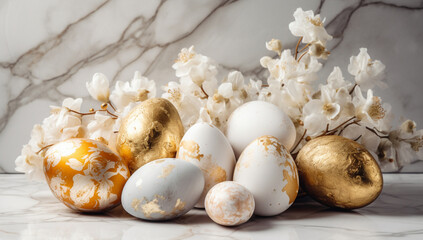 フラワーとエッグのコントラスト綺麗な背景画像