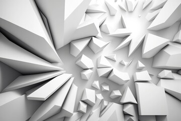 Abstract white background with chaotic polygonal structure