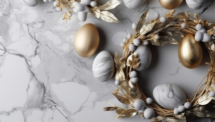 フラワーとエッグのコントラスト綺麗な背景画像