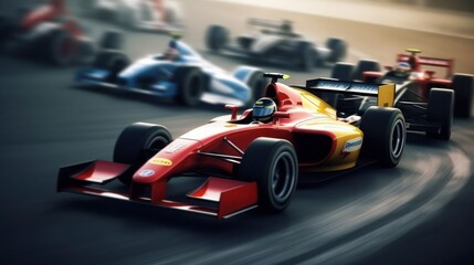 Formula 1 cars racing, generative ai