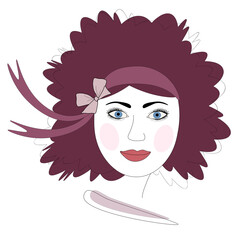 abstract woman portrait on a white background