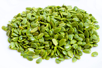 Leucaena leucocephala isolated seeds on white background