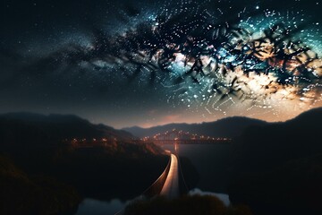 Obraz na płótnie Canvas A celestial bridge spanning across endless skies. Generative AI