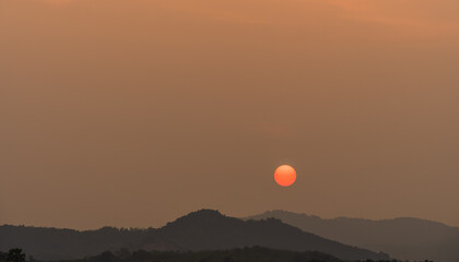 sunset over the mountains