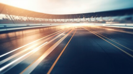 Motion blurred race track, generative ai