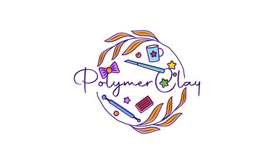 Polymer clay logo. Logo for polymer clay handmade company.
