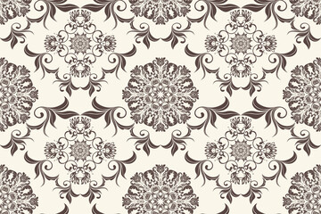 Seamless ornament on background. Floral ornament on background