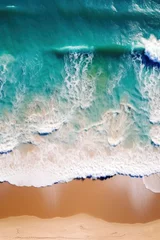 Keuken spatwand met foto Ocean waves on the beach, created with Generative AI technology © Artem