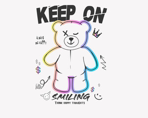 teddy bear with graffiti urban style  etc 